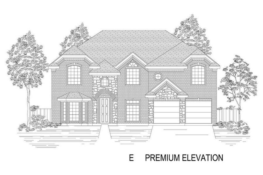 Representative rendering of the exterior for the Remington 2F (w/Media) by First Texas Homes (Image 9).