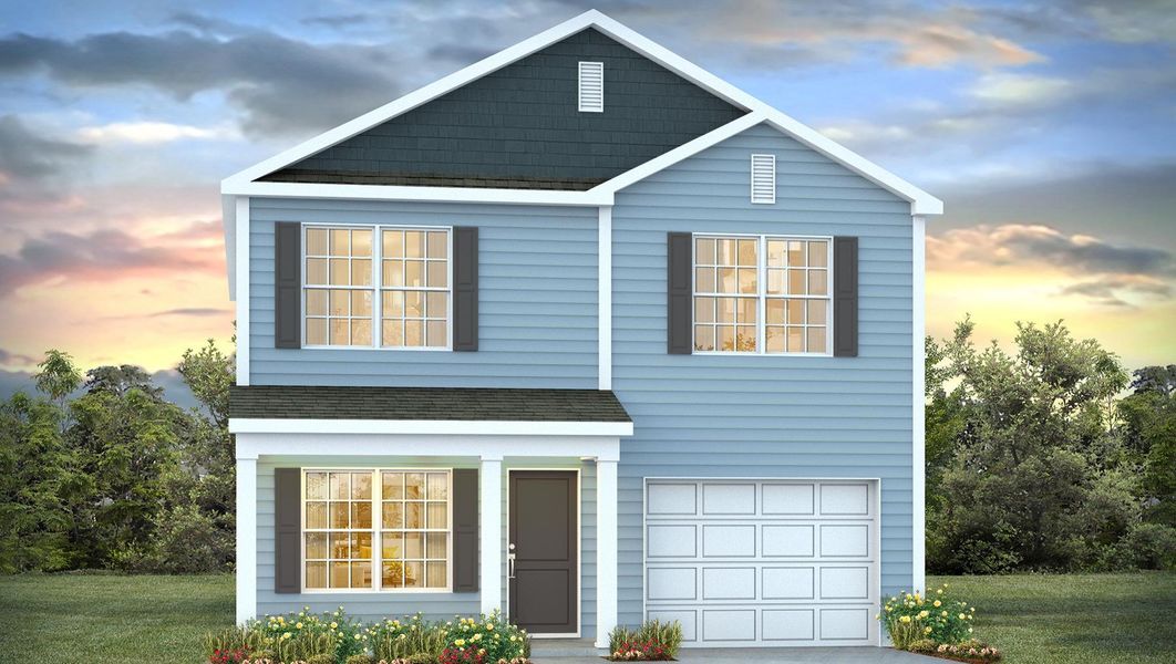 Front exterior of a new home in Grand Oaks, Columbia, SC, highlighting curb appeal (Image 1). Front exterior of a new home in Grand Oaks, Columbia, SC, highlighting curb appeal (Image 1).