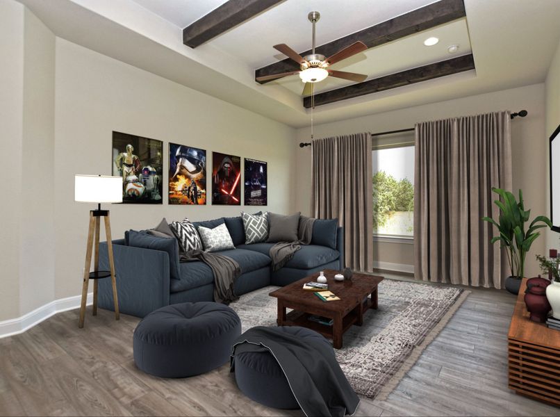 Representative furnished interior of a home built from the Siena III by Giddens Homes in Clearwater Ranch, Liberty Hill (Image 129).