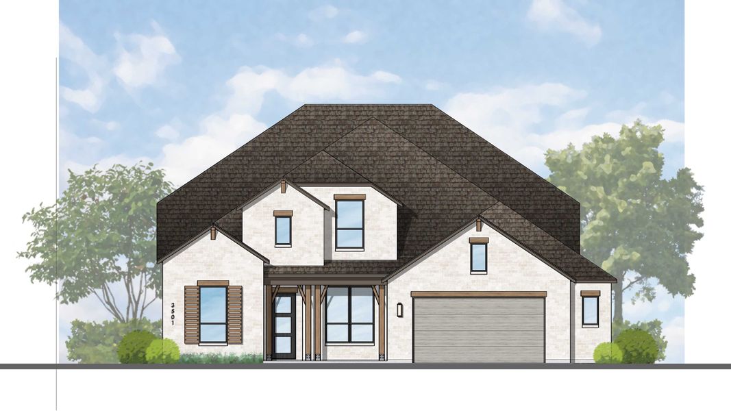 Representative rendering of the exterior for the Stanley Plan by Highland Homes (Image 4). Representative rendering of the exterior for the Stanley Plan by Highland Homes (Image 4).