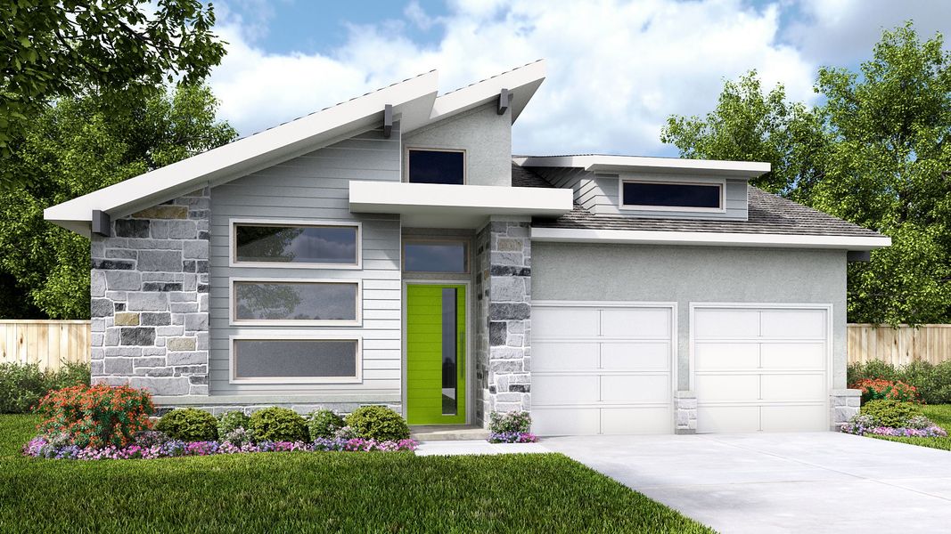 Representative exterior photo of a completed home built from the 2600E by Perry Homes in Esperanza 50', Boerne, TX (Image 2). Representative exterior photo of a completed home built from the 2600E by Perry Homes in Esperanza 50', Boerne, TX (Image 2).