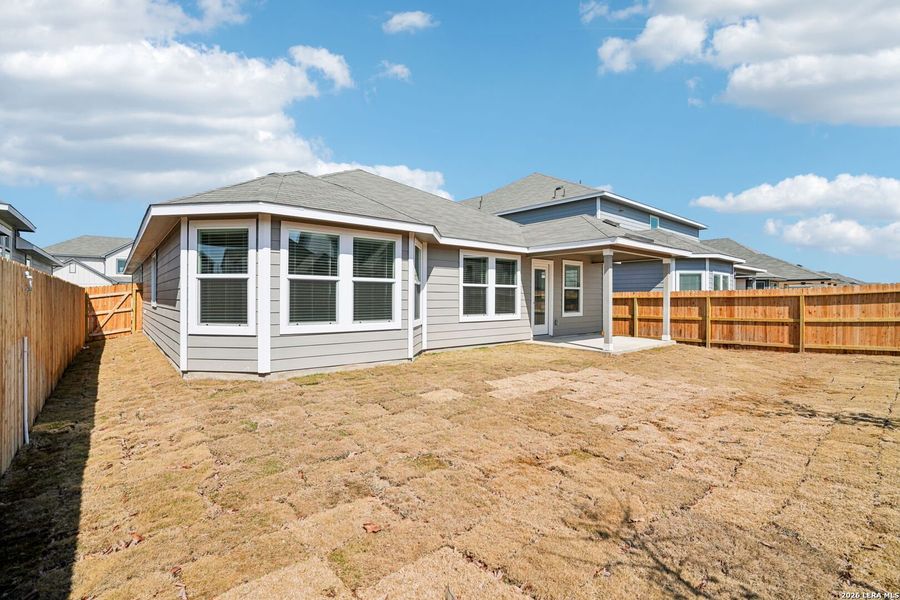 Exterior details and patio area of a home in Estancia Ranch - Classic Series, San Antonio (Image 4).