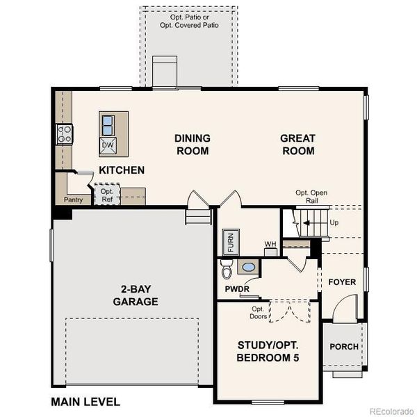 2D floor plan layout of this home in Red Barn Meadows, Mead, CO (Image 3).