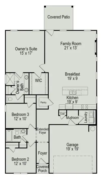 2D floor plan layout of this home in Fulshear Lakes, Fulshear, TX (Image 2).