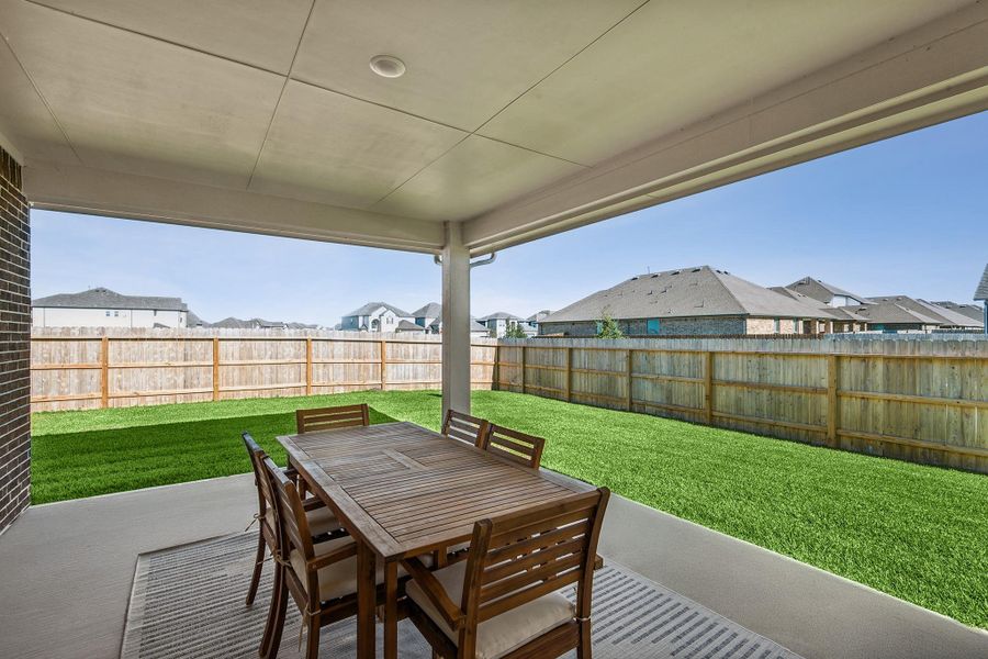 Serene covered patio