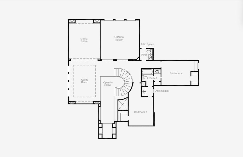 2D floor plan layout for the Pineland by Coventry Homes in Mustang Lakes 74', McKinney, TX (Image 18). 2D floor plan layout for the Pineland by Coventry Homes in Mustang Lakes 74', McKinney, TX (Image 18).