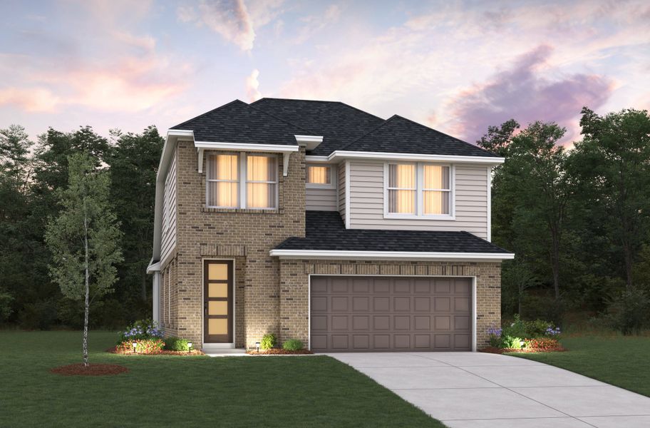 Representative exterior photo of a completed home built from the Sheffield by Beazer Homes in Arcadian Estates, Pearland, TX (Image 1). Representative exterior photo of a completed home built from the Sheffield by Beazer Homes in Arcadian Estates, Pearland, TX (Image 1).