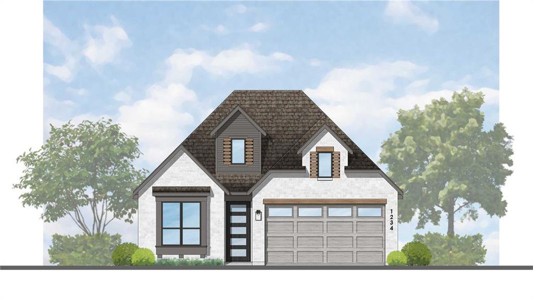 Exterior rendering of this home design in Treeline, Justin, TX (Image 3).