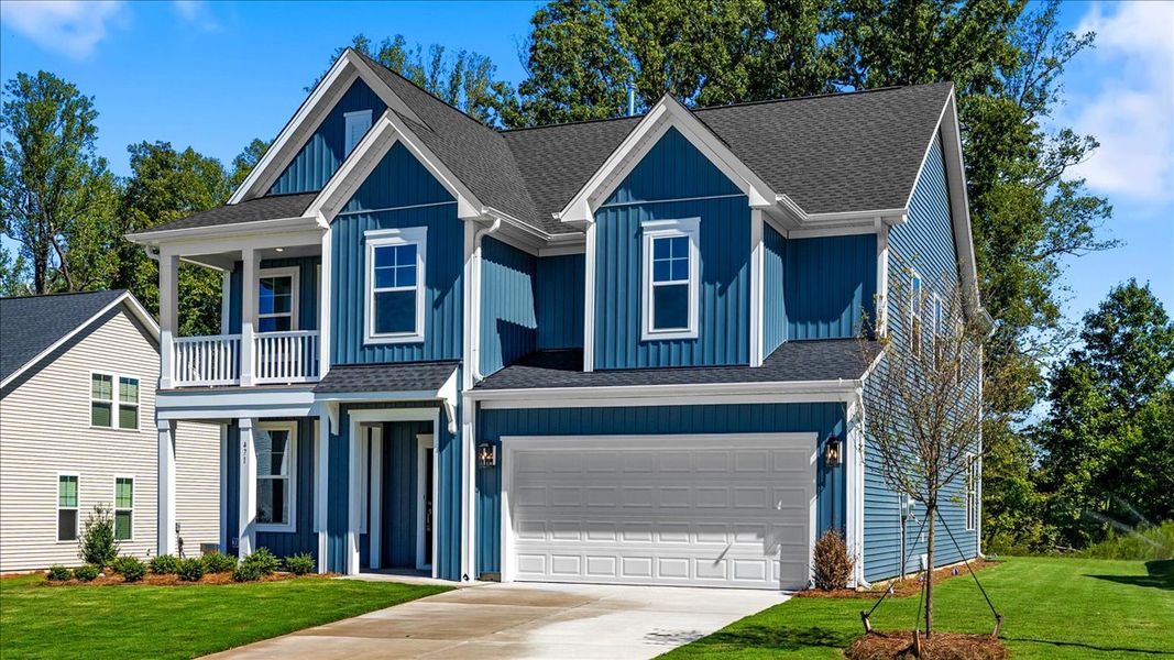 Front exterior of a new home in Fieldstone, Lexington, NC, highlighting curb appeal (Image 26). Front exterior of a new home in Fieldstone, Lexington, NC, highlighting curb appeal (Image 26).