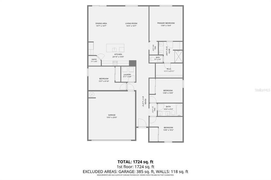 2D floor plan layout of this home in Salt Meadows - Classic Series, Parrish, FL (Image 6).