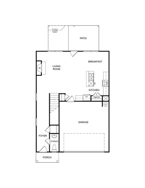 2D floor plan layout for the The Bradshaw by Direct Residential Communities in Neely Farm, Covington, GA (Image 3).