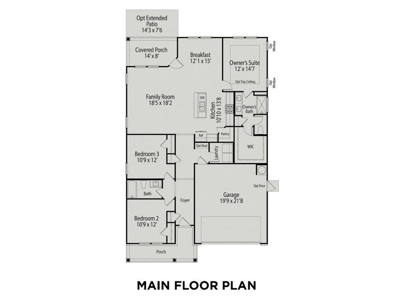 2D floor plan layout for the The Franklin C by Davidson Homes LLC in Retreat at North Main, Lillington, NC (Image 4).
