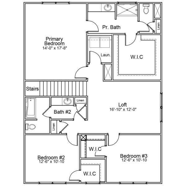2D floor plan layout for the Meriwether - Genesis Value Collection by Mungo Homes in Killians Crossing, Blythewood, SC (Image 3).