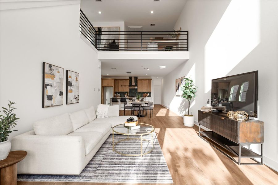 One of the home's most distinctive features is waiting just above the living room. One of the home's most distinctive features is waiting just above the living room.