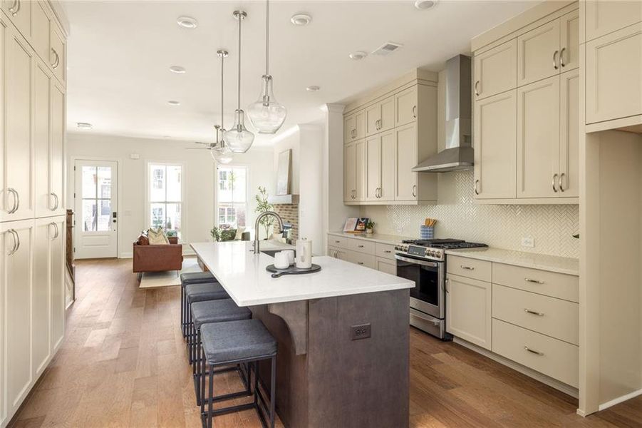 Furnished interior view inside a new home in Evanshire Single Family, Duluth (Image 7). Furnished interior view inside a new home in Evanshire Single Family, Duluth (Image 7).