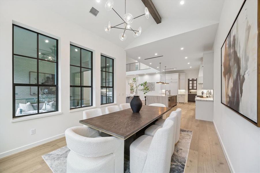 Dining room is perfectly situated off the kitchen and living room.