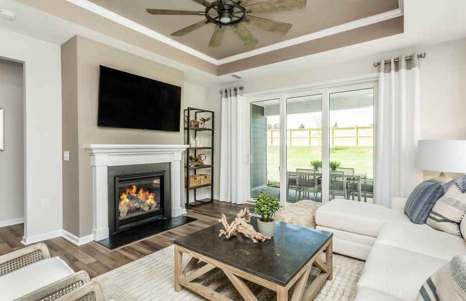 Spacious Gathering Room with Optional Fireplace