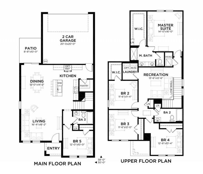 2D floor plan layout for the Cascada by Casa Fresca Homes in Harmony at Lake Eloise, Winter Haven, FL (Image 2).