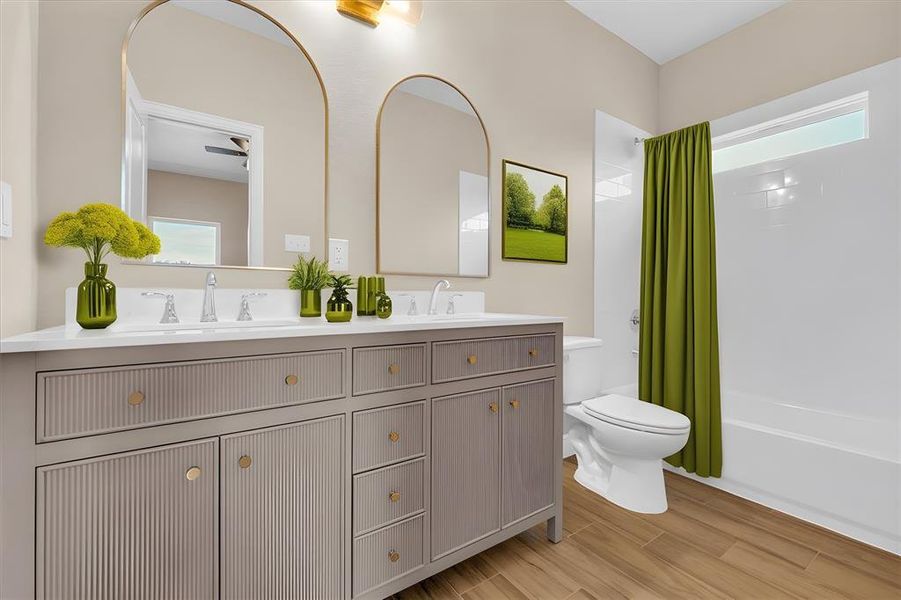 Digitally Staged Primary Bathroom