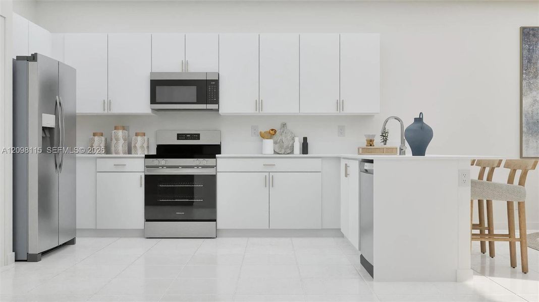 Furnished interior view inside a new home in RosaBella, Miami (Image 12).