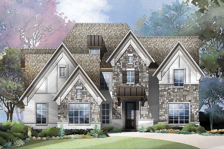 Representative exterior photo of a completed home built from the Grand Whitehall by Grand Homes in Grand Oaks, Celina, TX (Image 22).