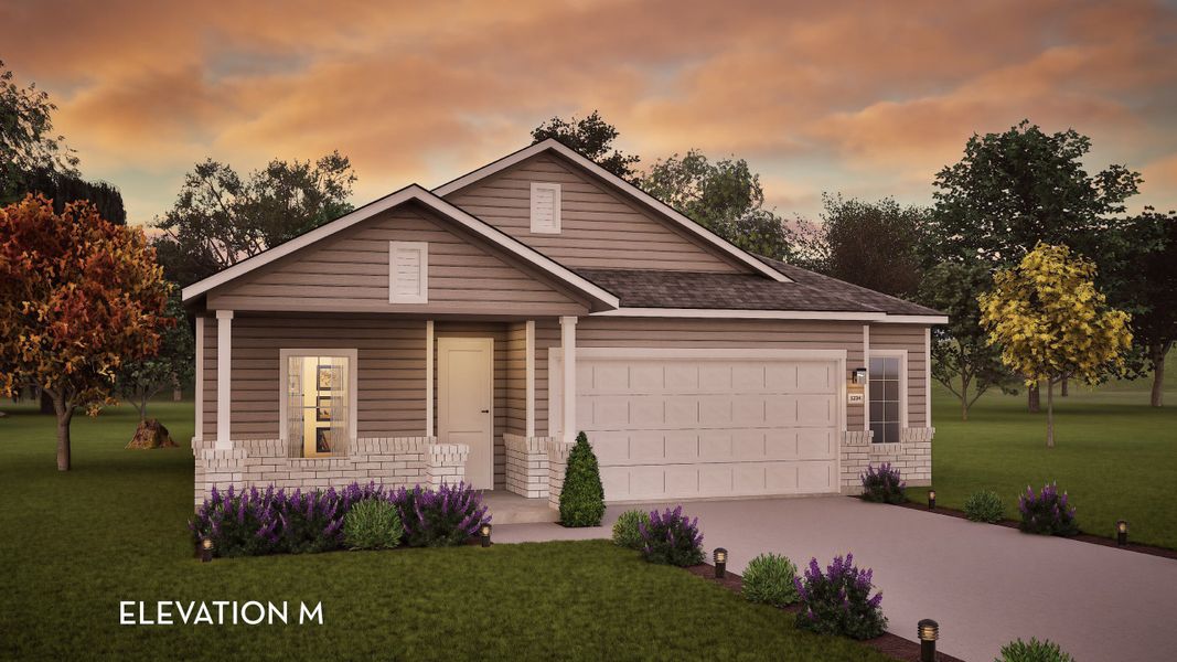 Representative exterior photo of a completed home built from the Pedernales by CastleRock Communities in Paramount, Kyle, TX (Image 2). Representative exterior photo of a completed home built from the Pedernales by CastleRock Communities in Paramount, Kyle, TX (Image 2).