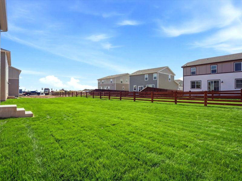 Exterior details and patio area of a home in Revere at Johnstown, Johnstown (Image 3).