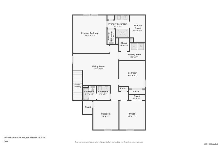 2D floor plan layout of this home in University Village, San Antonio, TX (Image 7).