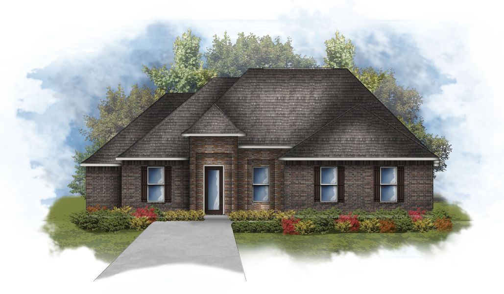 Representative exterior photo of a completed home built from the Kennington III T by DSLD Homes in Longleaf, Lumberton, TX (Image 1). Representative exterior photo of a completed home built from the Kennington III T by DSLD Homes in Longleaf, Lumberton, TX (Image 1).
