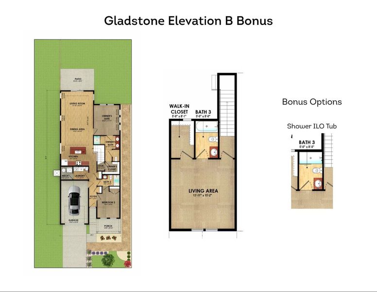 2D floor plan layout for the Gladstone by Epcon Communities in Chipeta Hollows, Grand Junction, CO (Image 13).