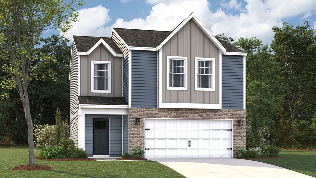 Front exterior of a new home in Price's Point, Knoxville, TN, highlighting curb appeal (Image 1).