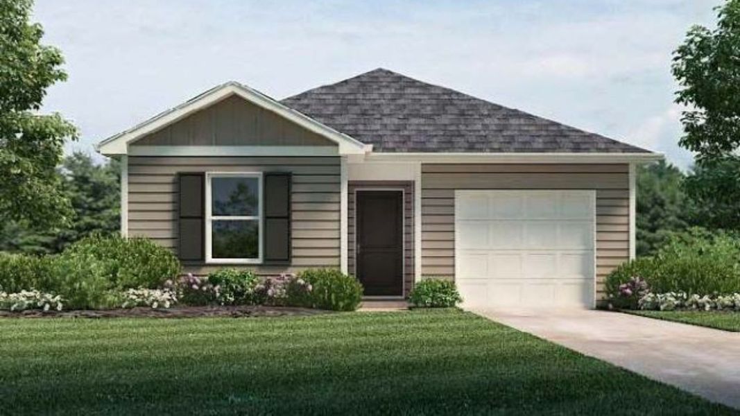 Representative exterior photo of a completed home built from the CAMERON EXPRESS by D.R. Horton in Stone Creek, Clinton, SC (Image 1).