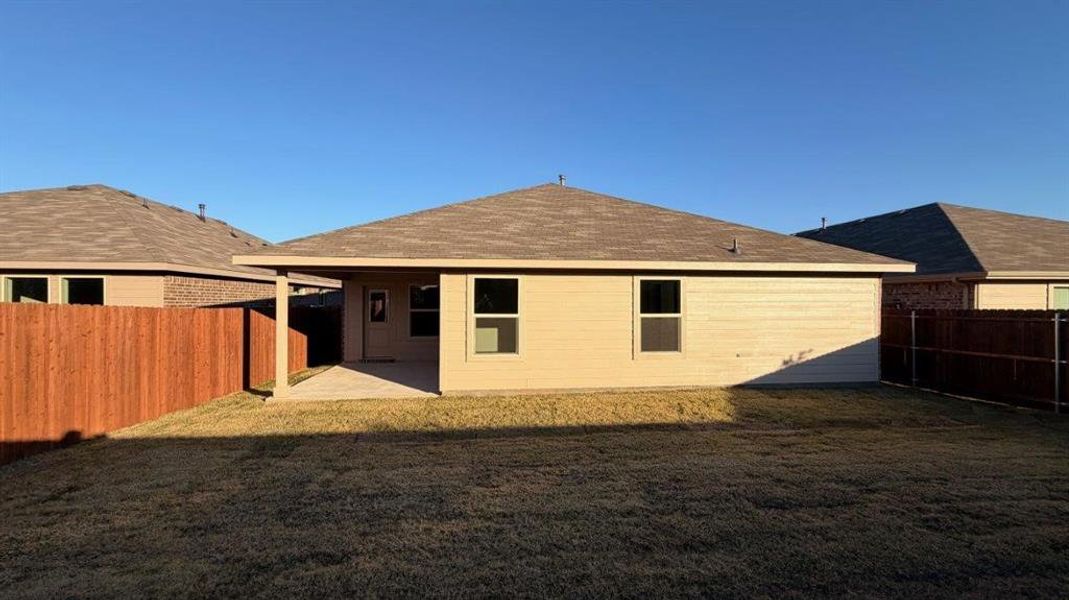 Exterior details and patio area of a home in Rosewood at Beltmill, Fort Worth (Image 2).