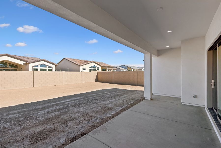 Exterior details and patio area of a home in Suelo at Legado West, Queen Creek (Image 4). Exterior details and patio area of a home in Suelo at Legado West, Queen Creek (Image 4).