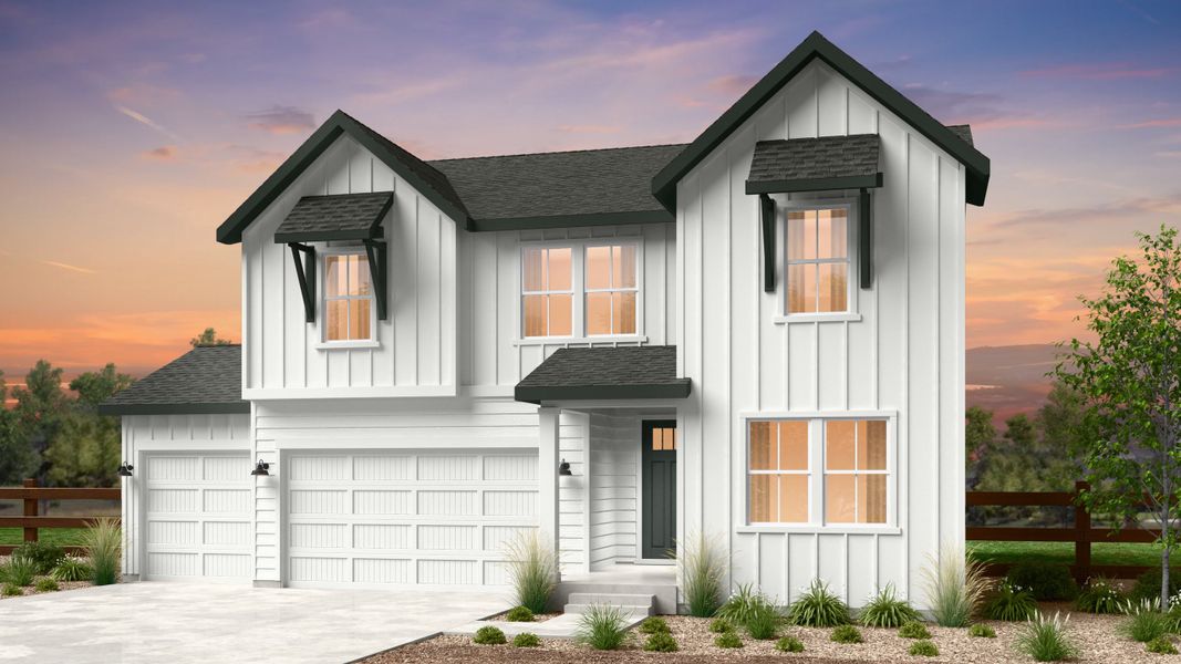 Representative exterior photo of a completed home built from the Windsor by Taylor Morrison in Macanta City Collection, Castle Rock, CO (Image 2).