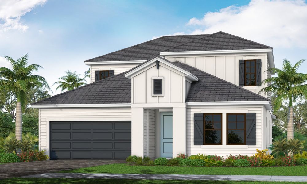 Representative exterior photo of a completed home built from the Laurel 2 by Neal Communities in Palm Grove, Bradenton, FL (Image 2).