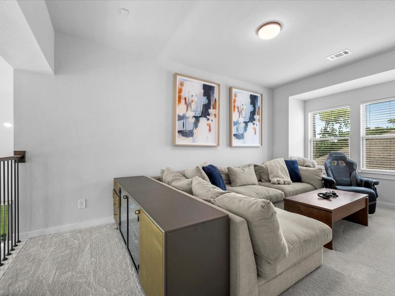 Large window knook in game room