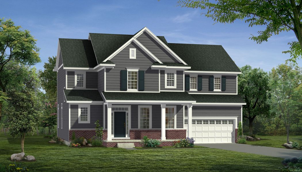 Representative exterior photo of a completed home built from the The Georgetown II by Norfolk Homes in Coronado Estates, Jackson, MI (Image 25).