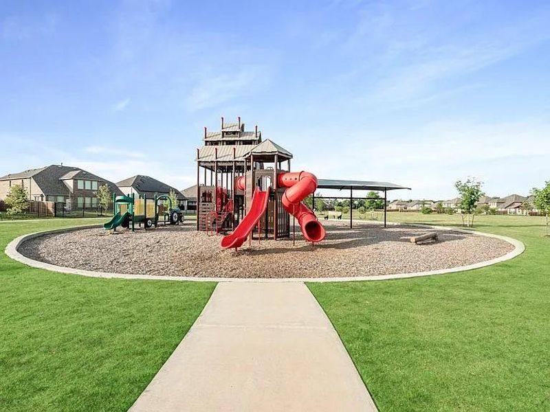 Communal playground with a yard