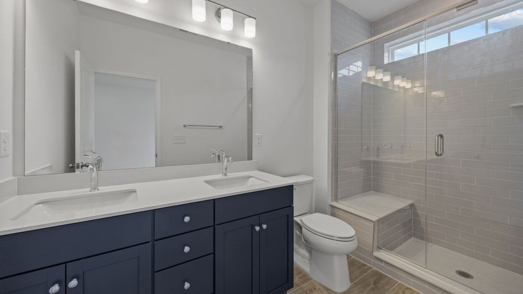 The Landon Plan in River District by DBR Homes in Charlotte, N.C - Primary Bathroom The Landon Plan in River District by DBR Homes in Charlotte, N.C - Primary Bathroom