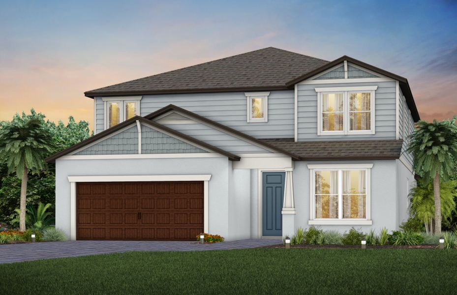 Representative exterior photo of a completed home built from the Yellowstone by Pulte Homes in Vida's Way, Wesley Chapel, FL (Image 22).