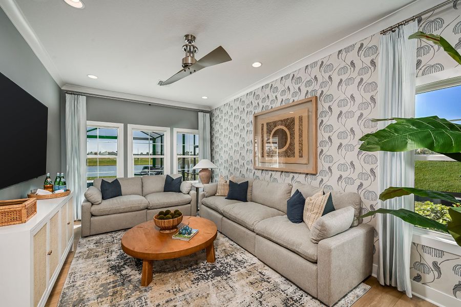 Representative furnished interior of a home built from the Key West II by Homes by WestBay in Crosswind Ranch, Parrish (Image 12).