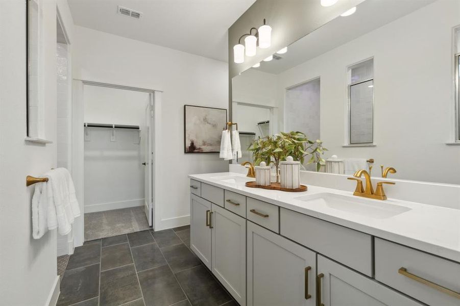 *Model Representation - Owner's private bath with double vanity