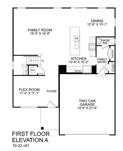 2D floor plan layout for the Columbia by Ryan Homes in Moore Farm Single Family, Indian Trail, NC (Image 3).