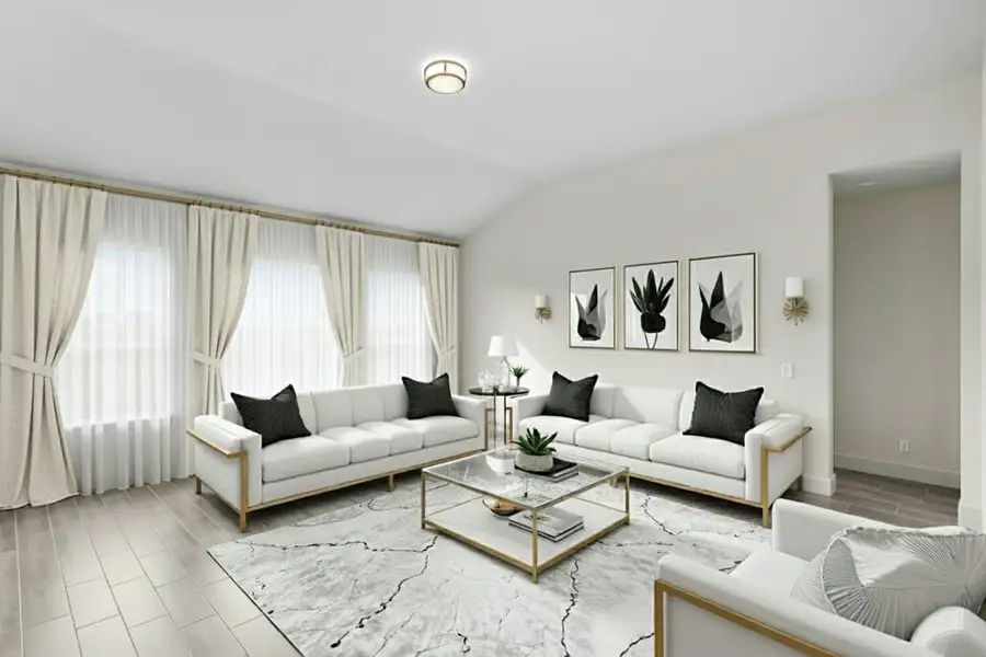 Furnished interior view inside a new home in Weltner Farms 60’s, New Braunfels (Image 11).