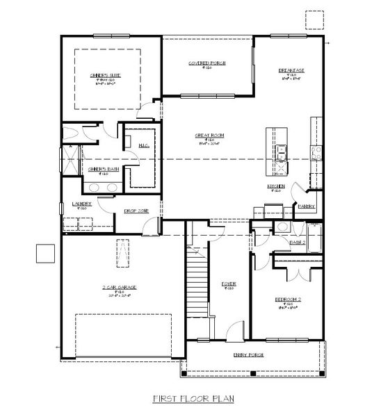 2D floor plan layout for the The Dublin by Smith Family Homes in Settlers Hammock, Kingsland, GA (Image 5).