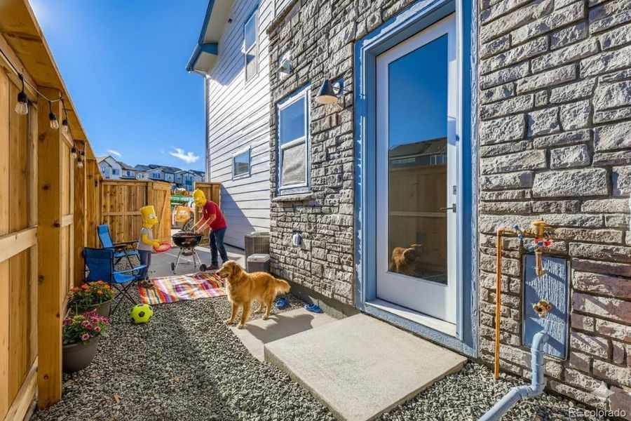 virutally staged private yard. dog not included