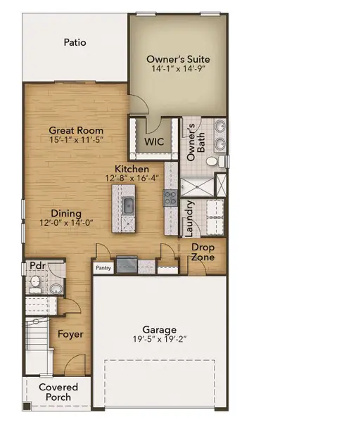 2D floor plan layout for the The Hickory by Chesapeake Homes in Neill's Pointe, Angier, NC (Image 4). 2D floor plan layout for the The Hickory by Chesapeake Homes in Neill's Pointe, Angier, NC (Image 4).