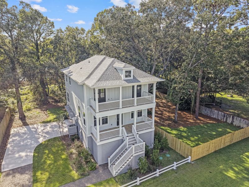 Exterior details and patio area of a home in , Johns Island (Image 36).
