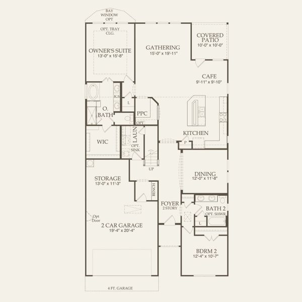 2D floor plan layout for the Mooreville by Pulte Homes in Mavera, Conroe, TX (Image 5).